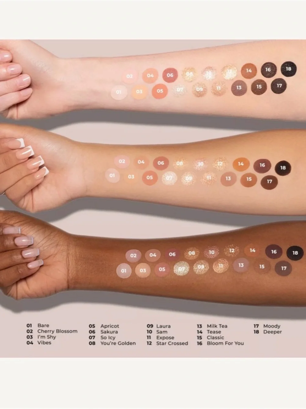 NIB-Lunar Beauty-Nude Prism Eyeshadow Color Palette-18 Pan Nude Matte & Shimmer